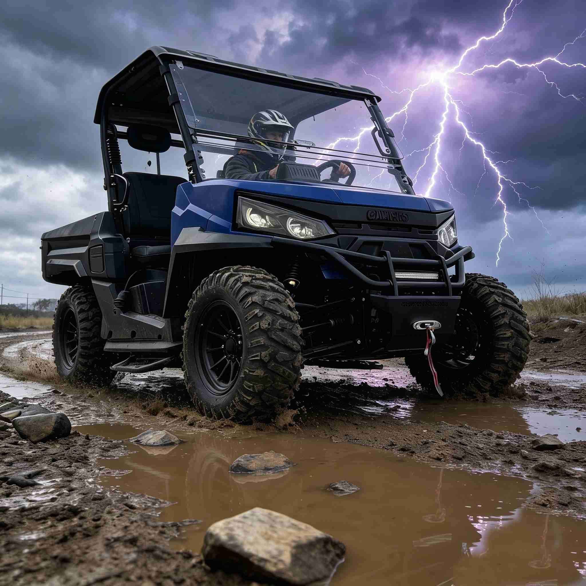 10KW AC Motor 4WD UTV for USA Hunting 350kg Dump Bed 20KW Peak