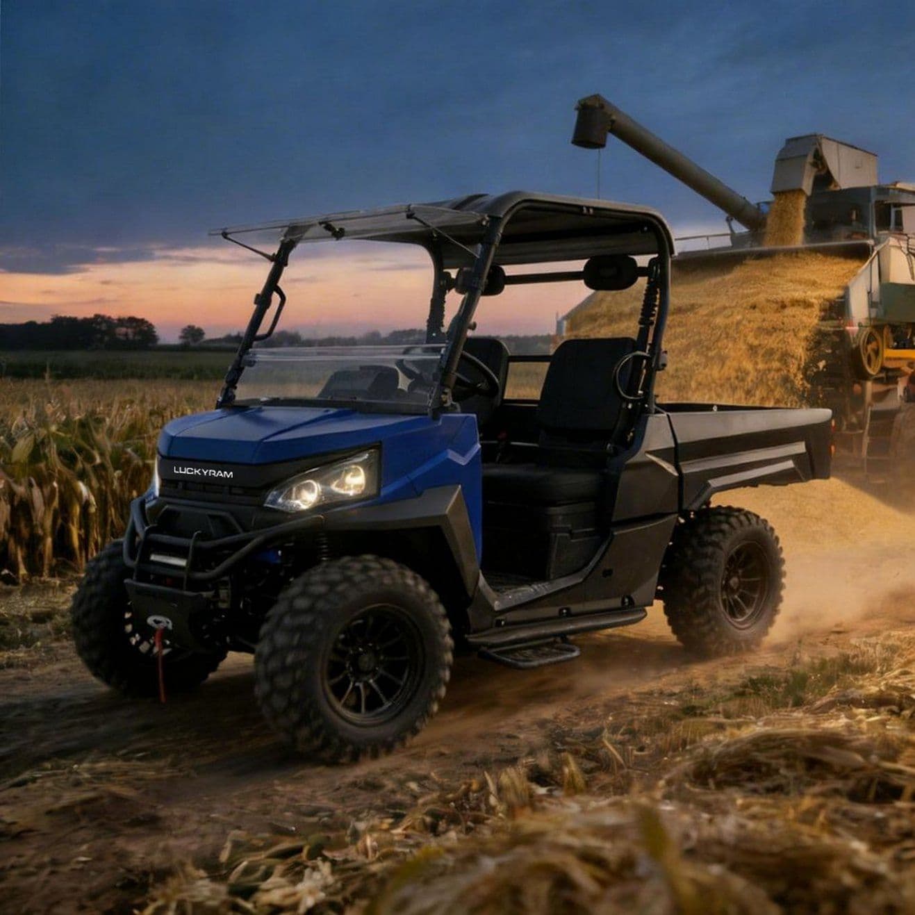 4WD Listrik UTV 14 Inch Ban 1000kg Towing kanggo Maintenance Properti