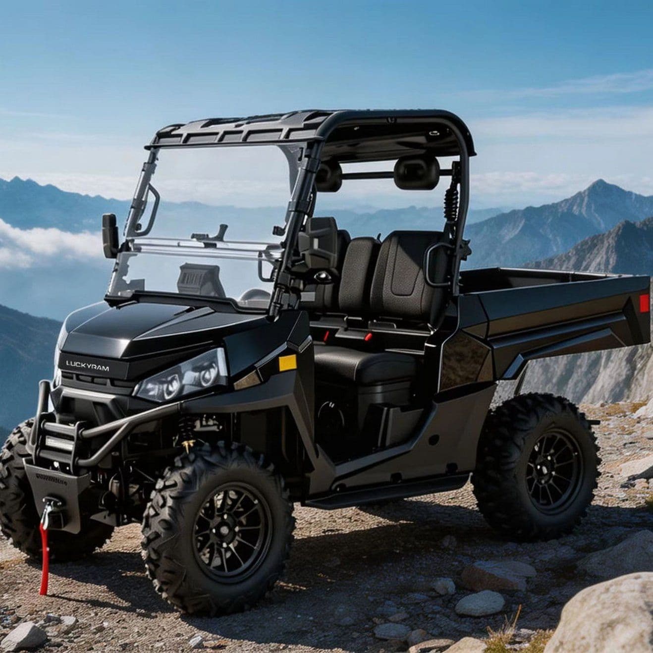 4WD Electric UTV kanggo Farm Ranch 14 Inch Off Road Ban 350kg Dump Bed
