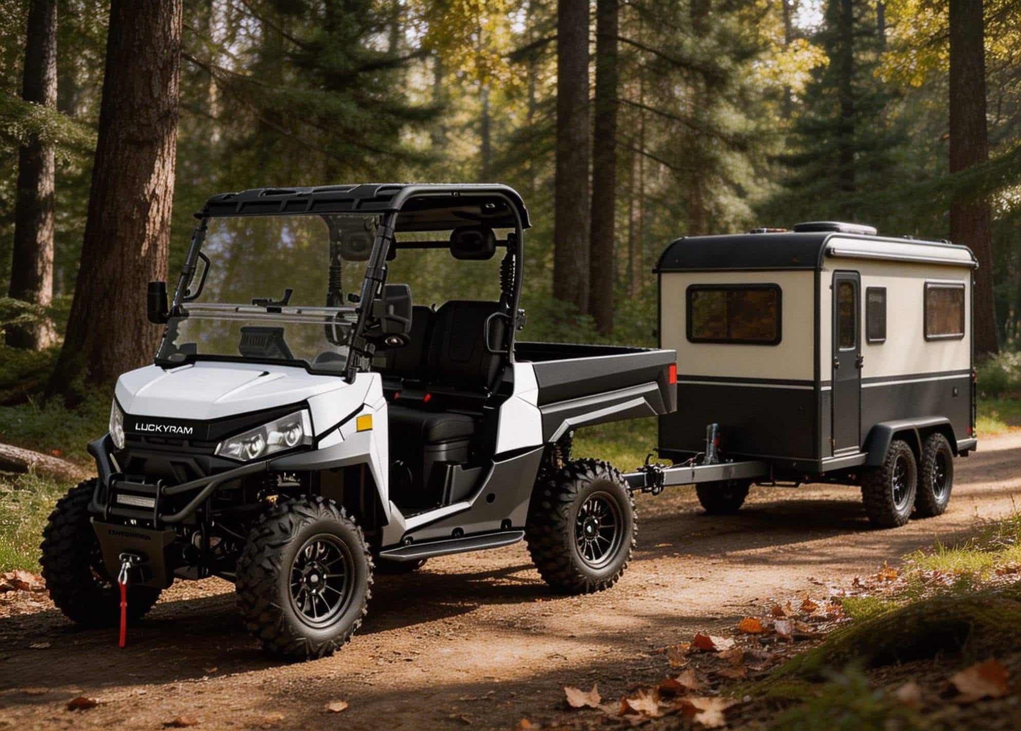 4WD Off Road UTV Listrik 73.6V PKE Tanpa Kunci 20KW Daya Puncak 670kg