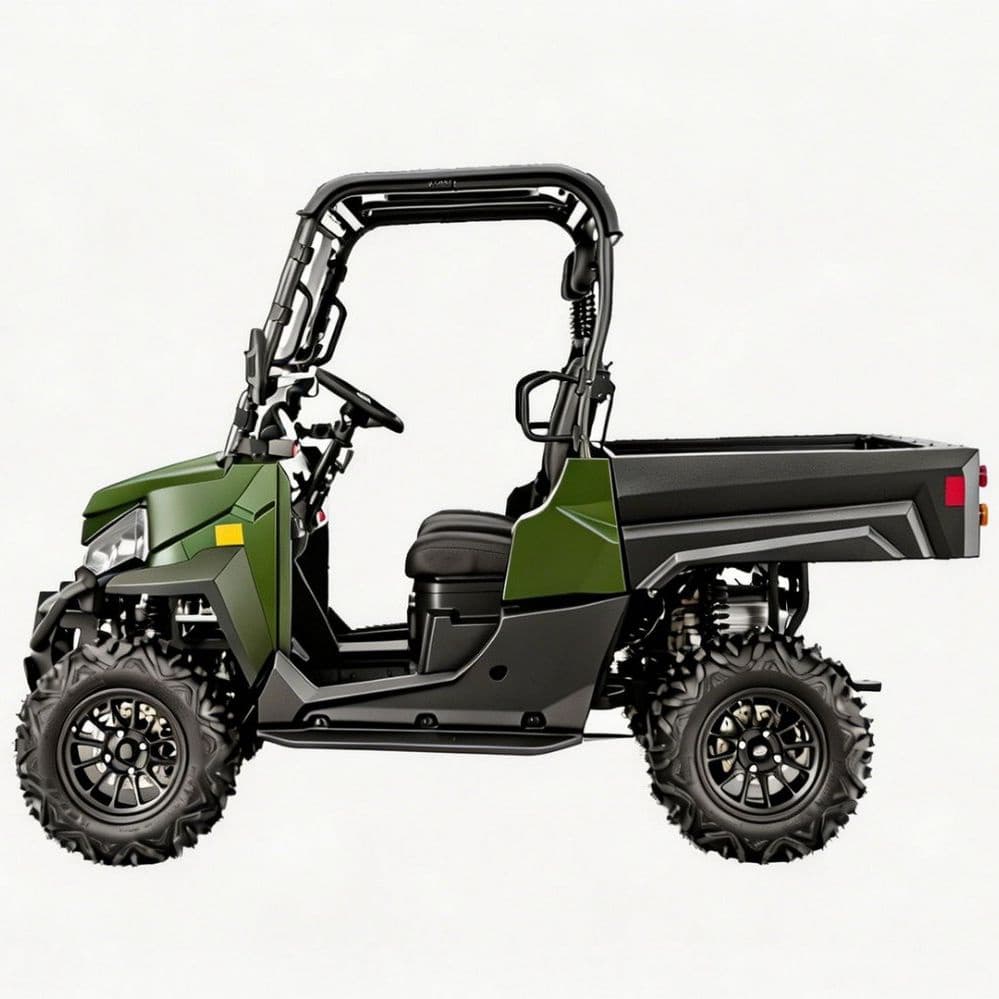Aksesoris Kustomisasi 73.6V UTV Listrik PKE Tanpa Kunci 1000kg Towing 80-100km Rentang 4WD